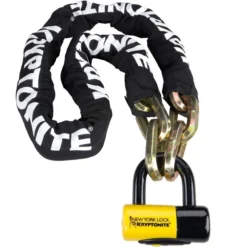 Kryptonite 1415 New York Fahgettaboudit Chain And Padlock - 150cm - Black/Yellow
